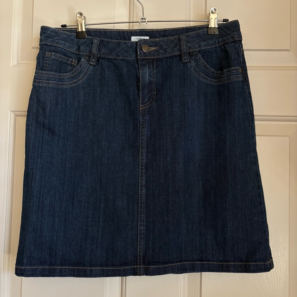 Dark Wash Denim Petite Stretch Mini Skirt Y2K Indie Sleaze Vintage 90s Inspired